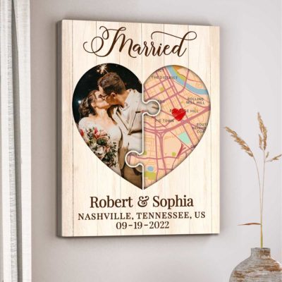 personalized wedding gifts for couple wedding location map print married map print