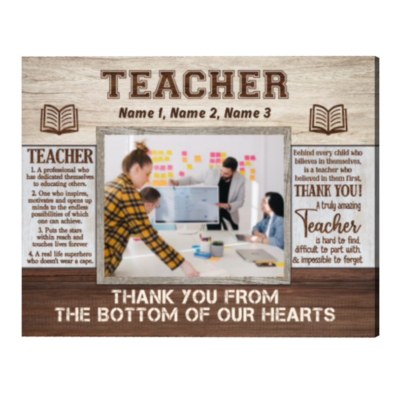 Personalized Gift for Teacher Photo Canvas, Thank You Gift for Teacher from Student, Best Gift for Teacher