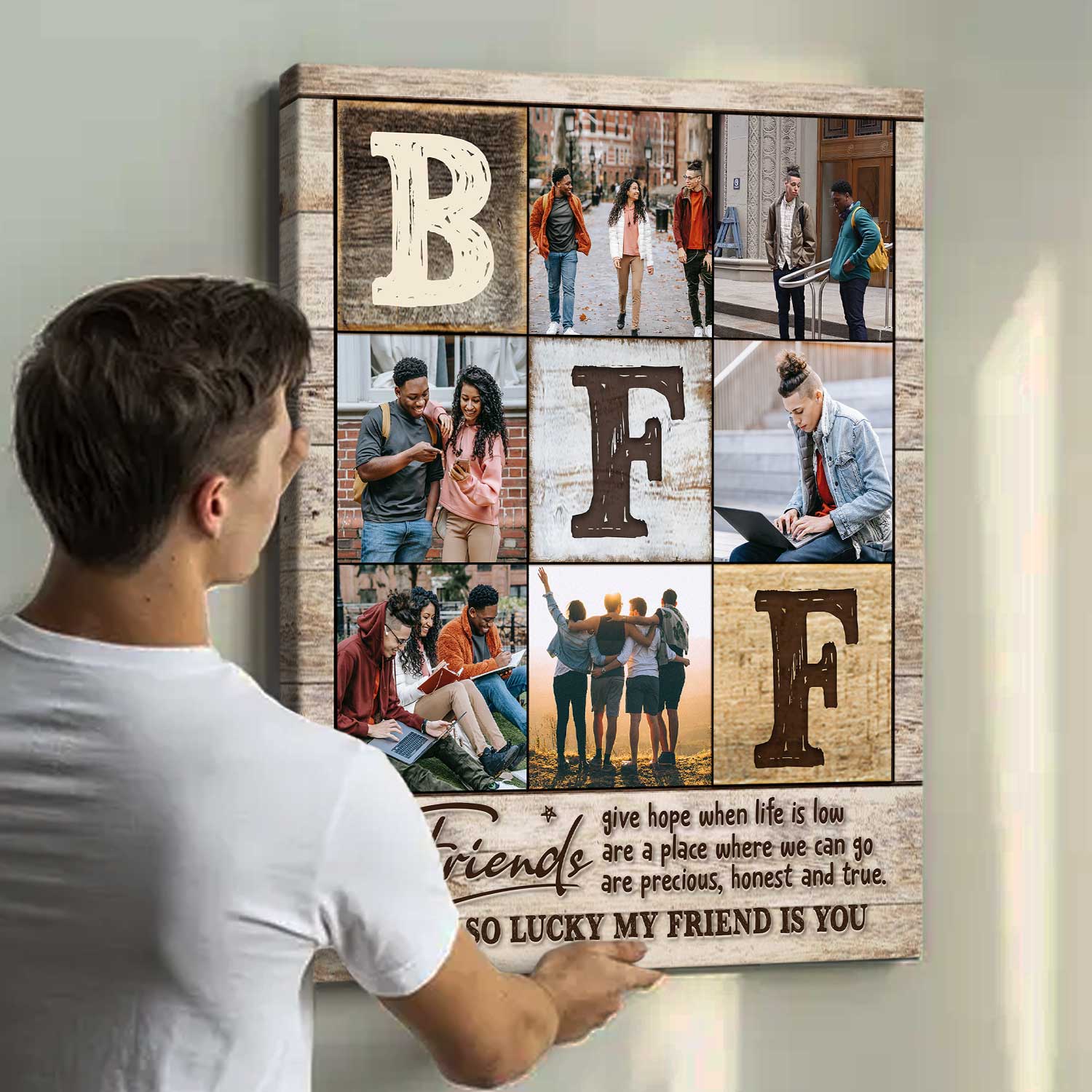 BFF Photo Collage Canvas, Presents For Best Friends, Best Friend