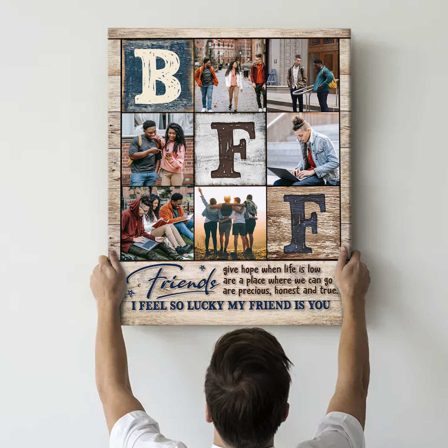 BFF Photo Collage Canvas, Presents For Best Friends, Best Friend Gift  Personalized, Custom Bestie Gifts - Best Personalized Gifts for Everyone