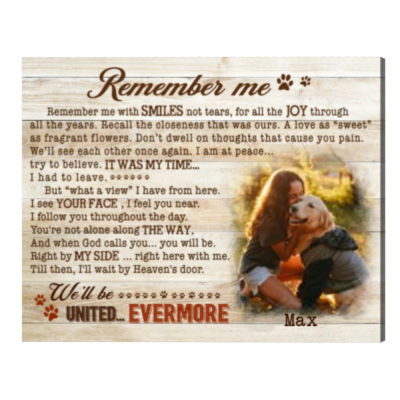 Pet Memorial Wall Art, Dog Memorial Gifts Personalized, Dog Memorial Picture Frame, Pet Loss Gifts, Dog Loss Sympathy Canvas