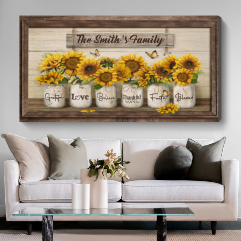 Farmhouse Living Room Wall Decor, Large Sunflower Wall Art, Large Wall Decor Ideas for Living Room