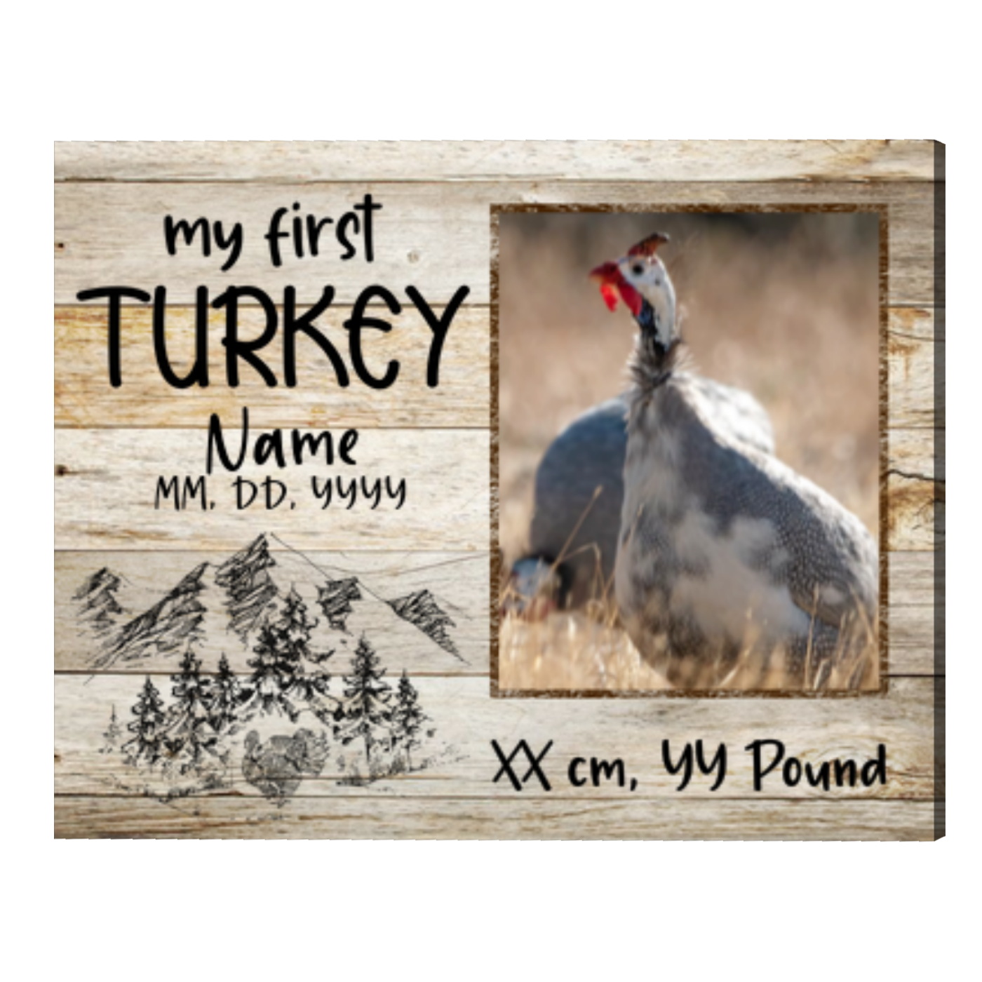 Personalized Hunting Gifts For Him, My First Turkey Photo Print, Wall