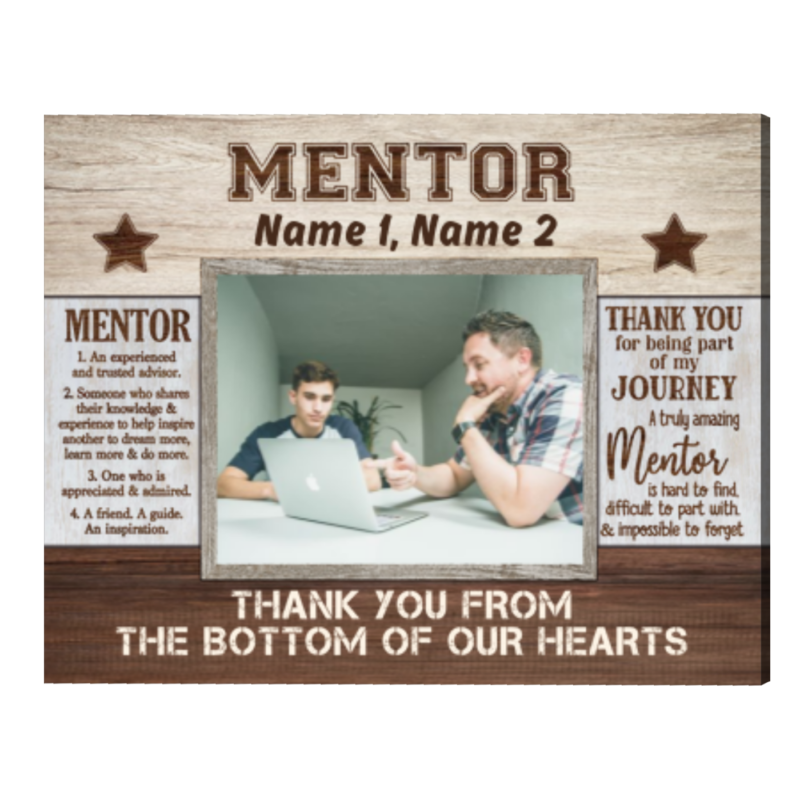 Personalized Mentor Photo Canvas, Thank You Gift for Mentor, Mentor Appreciation Gift, Mentor Retirement Gift
