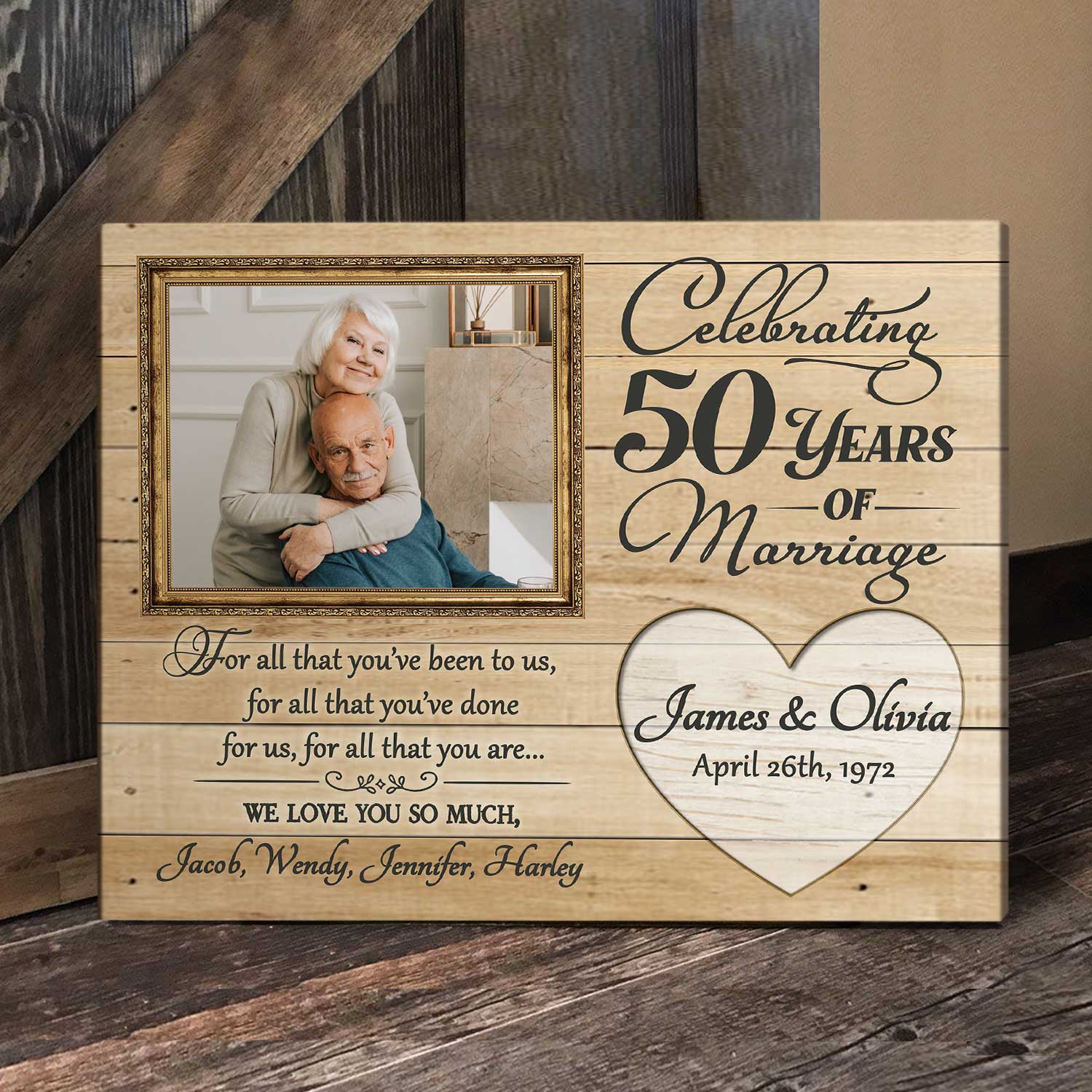 Buy Personalised Golden Wedding Anniversary Wrapping Paper 50 Years Large  Sheet 24 X 32in/610 X 810mm Online in India - Etsy