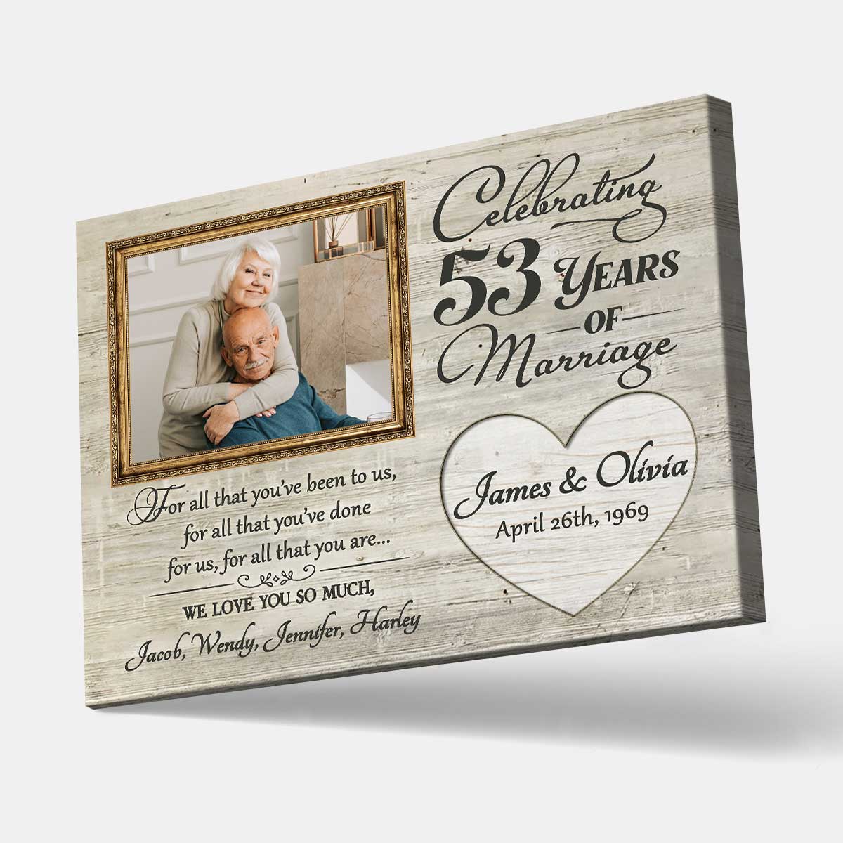 53rd Anniversary Gifts For Parents 53 Years Anniversary Gift, For All That  You Have Been To Us Anniversary Photo Frame