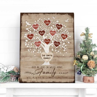 2022 christmas wall art decor custom family tree canvas with names christmas gifts for parents