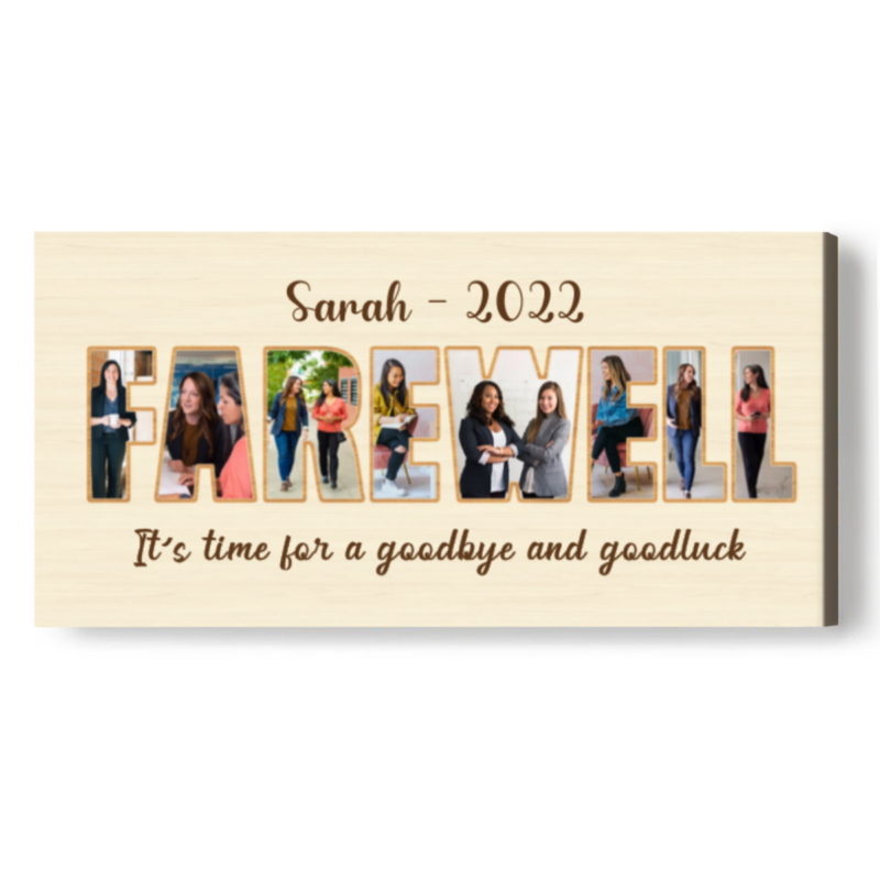 Personalized Farewell Photo Collage Canvas, Coworker Leaving Gift, Goodbye Gift for Colleague, Going Away Gift from Team, Office Farewell Wall Art