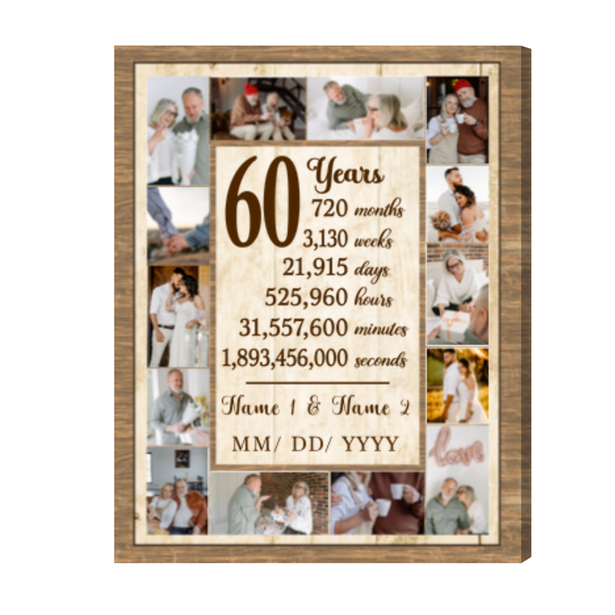 60th Anniversary Gift For Parents Diamond Anniversary Photo Collage 