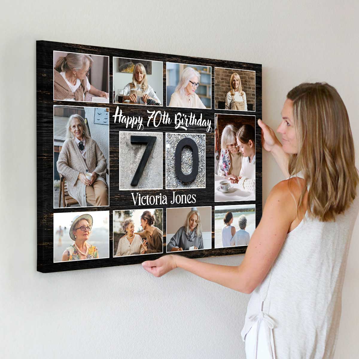 70th Birthday Photo Collage, 70th Birthday Personalized Photo