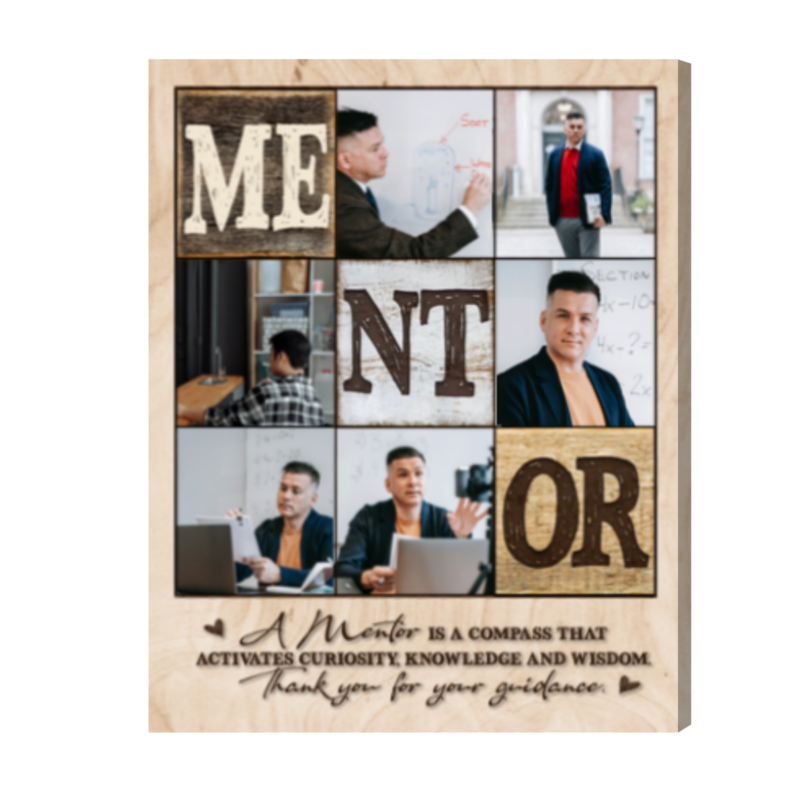 Personalized Mentor Photo Collage Canvas, Thank You Mentor Gifts, Mentor Gift