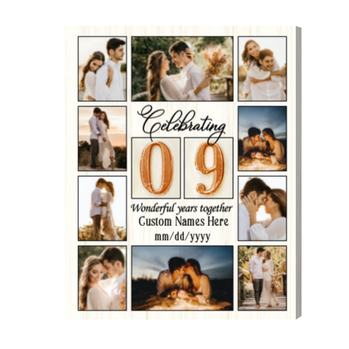 Personalized 9 Year Anniversary Gift, Celebrating 9 Wonderful Years  Together Photo Collage, 9th Anniversary Gift For Husband Wife - Best  Personalized Gifts For Everyone, image size:1200x1200