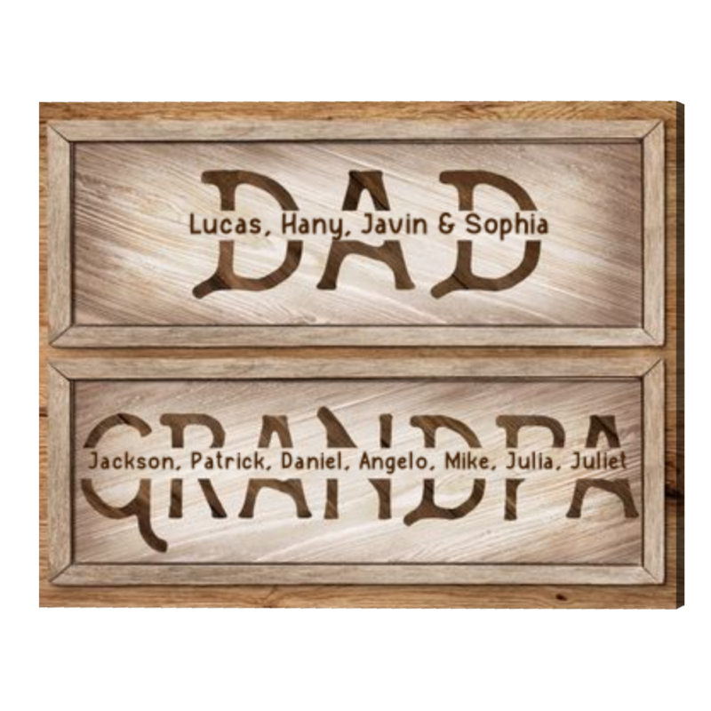 First Dad Now Grandpa Sign, Father's Day Gift For Grandfather, Personalized Grandpa Gift With Grandkids Names, Dad Grandpa Gift