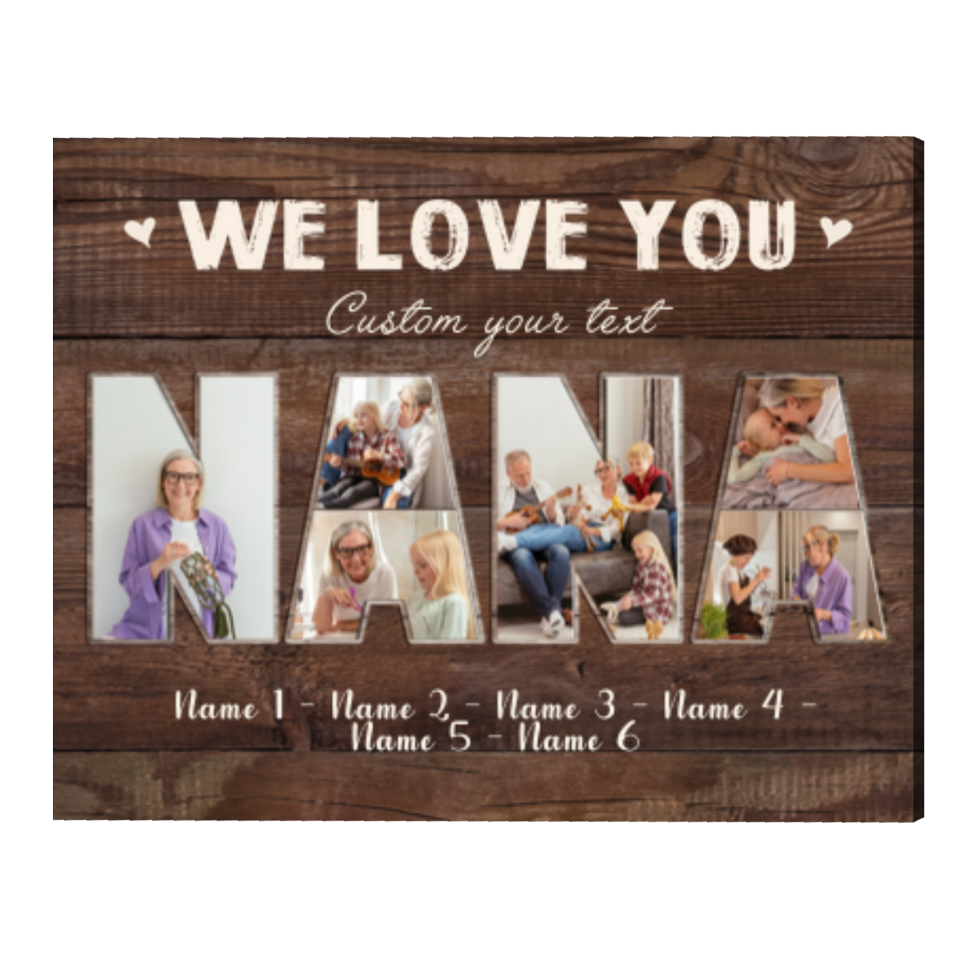 Personalized Nana Photo Collage Canvas, Nana Gifts, Mother's Day Gift