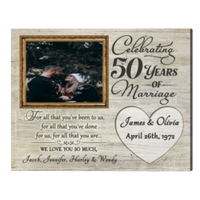 50th Anniversary Gifts for Parents Gold Anniversary Gift, For All That You Have Been To Us Anniversary Photo Frame