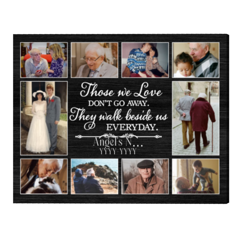 Custom Photo Memorial Gifts, Remembrance Photo Collage, Memory Photo Canvas, Picture Frame Someone In Heaven