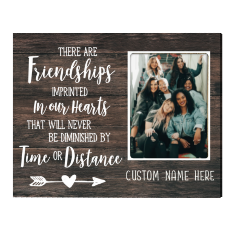 Personalized Friendship Photo Canvas, Long Distance Best Friend Gift, Christmas Present for Bestie, Best Friends Forever Gift