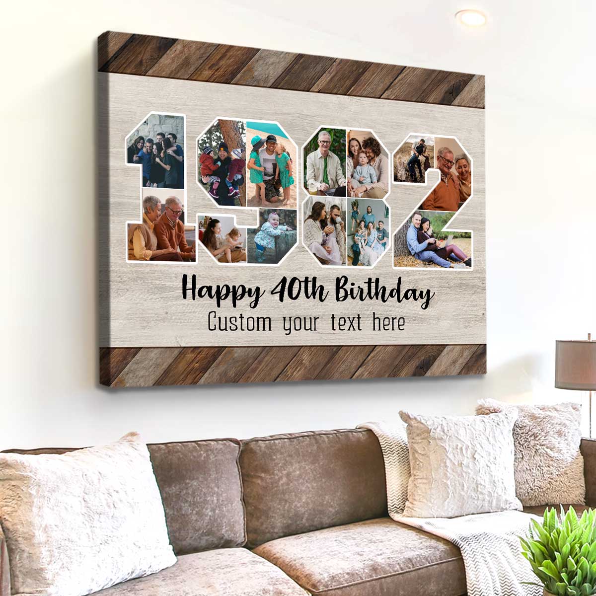 Custom 40th Birthday Photo Collage, 40th Birthday Gift Ideas For Men Or Women, Born In 1982 Printable Gift