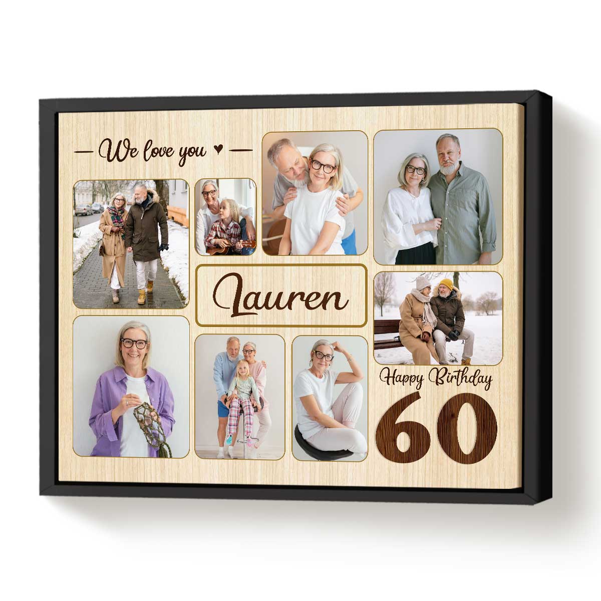 Custom 60th Birthday Picture Collage, Photo Gift On 60th Birthday, Ideas For A 60th Birthday Gift - Best Personalized Gifts For Everyone