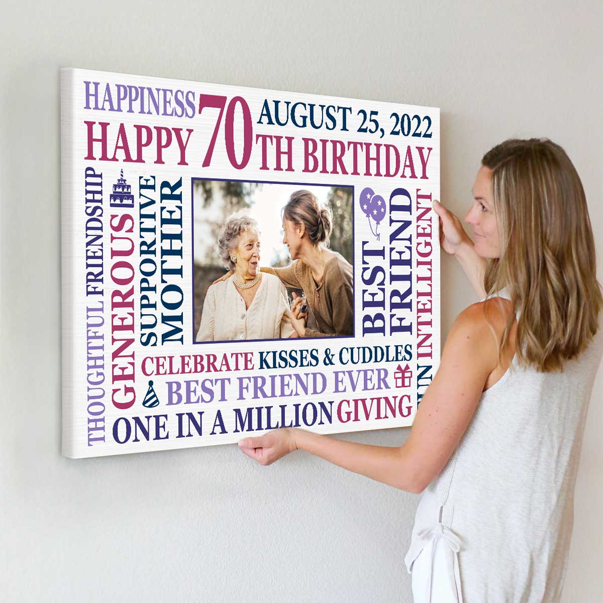 Custom 70th Birthday Gift Ideas For Women Word Art, Meaningful 70th  Birthday Gifts For Mom, Grandma - Best Personalized Gifts For Everyone
