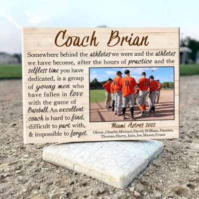 Custom Baseball Coach Gift Frame