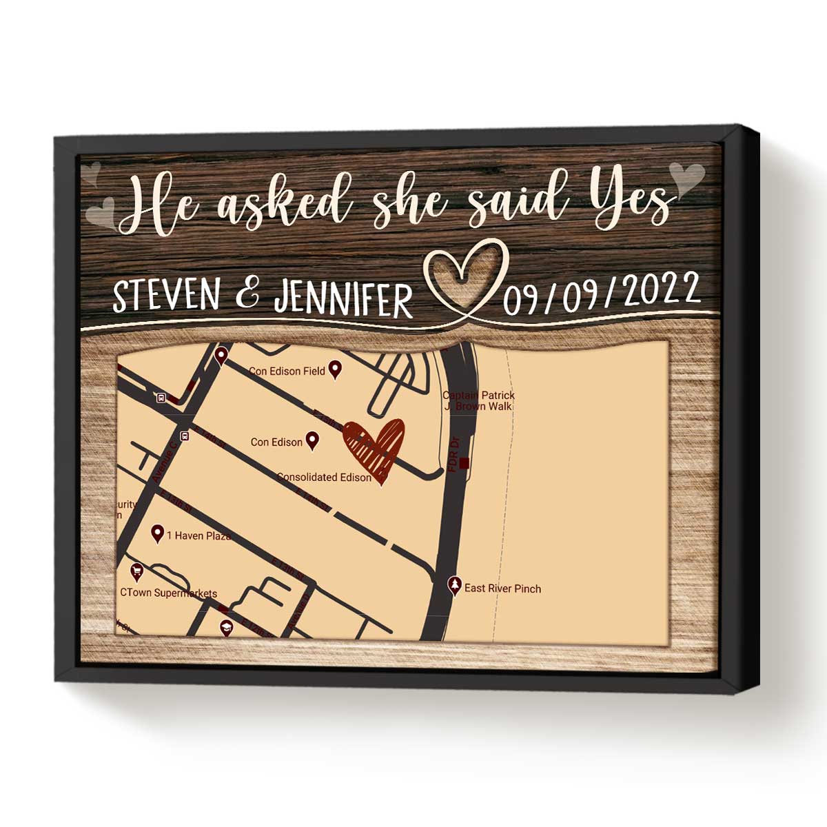 He Asked She Said Yes Engagement Gift Personalised Engagement