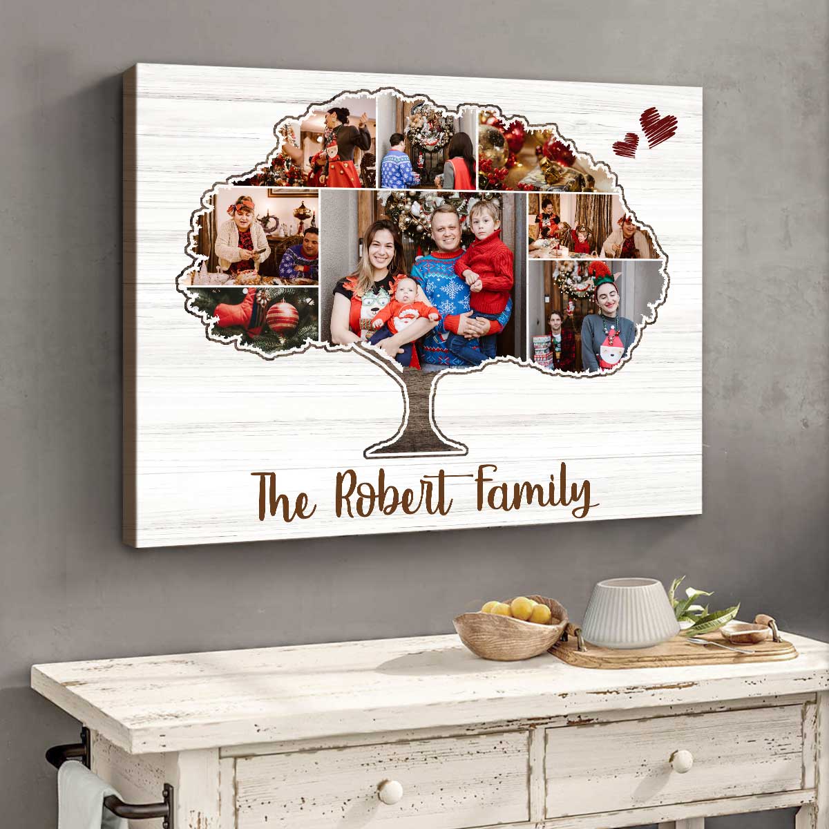 Personalized Christmas Tree Wall Photo Collage Gift