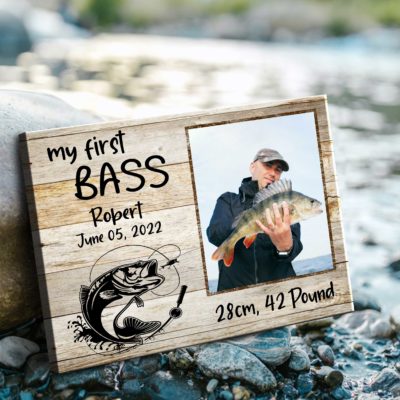 custom fishing gift for men my first bass photo gift fishing gift for grandpa best gifts for fisherman