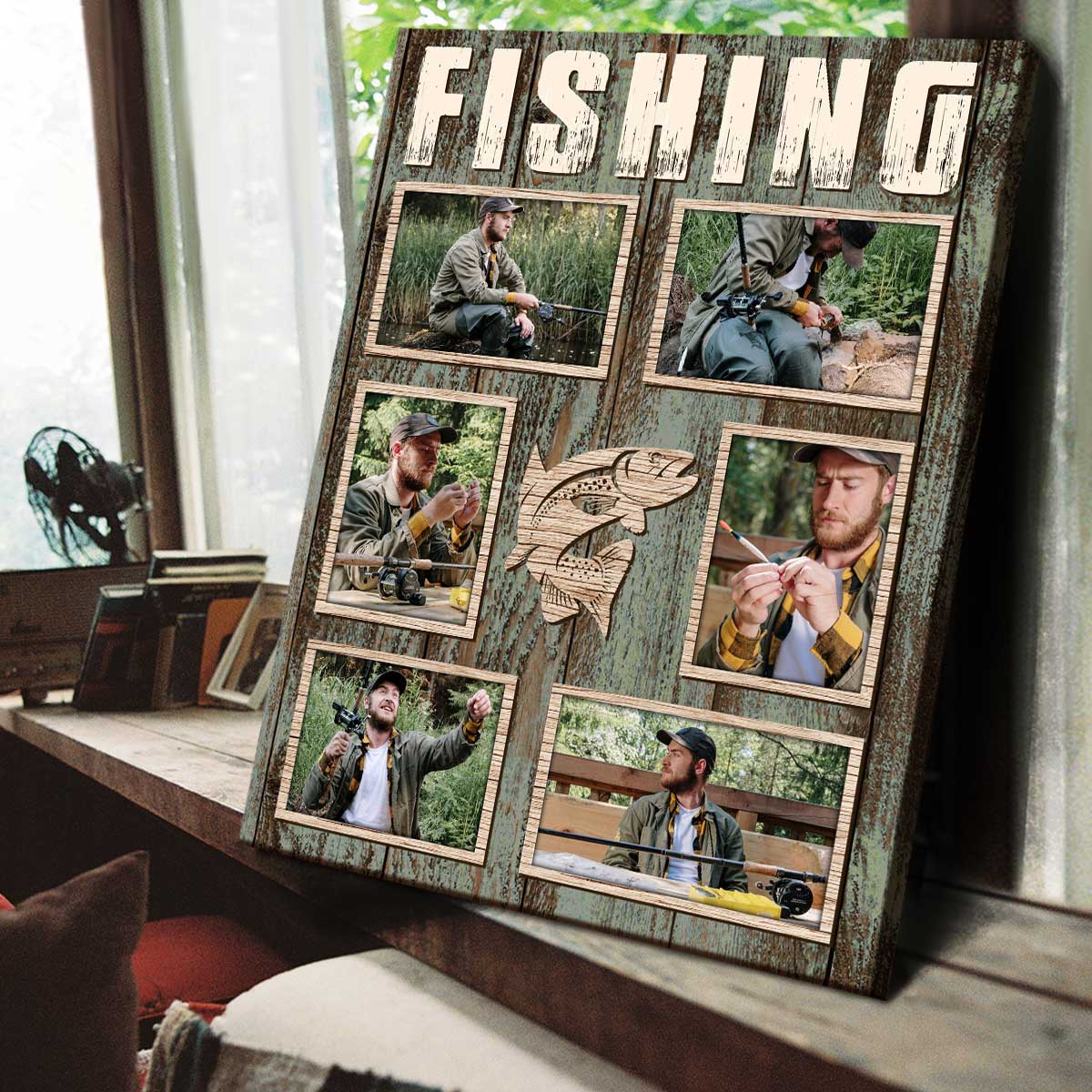 Custom Fishing Photo Collage Canvas, Best Gifts For Fisherman, Fishing  Gifts For Men