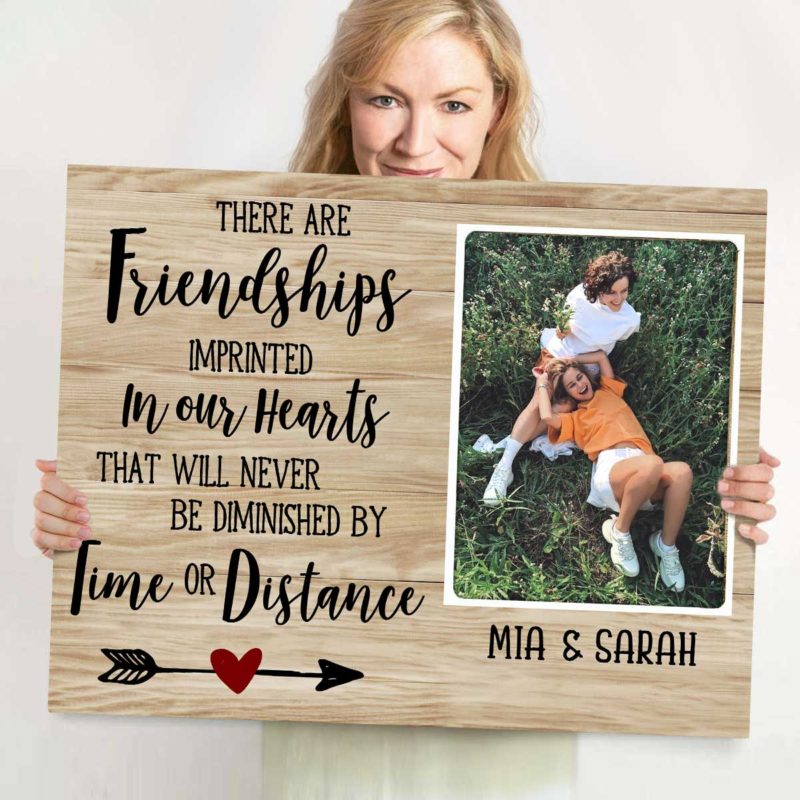 Personalized Friend Moving Away Gift, Long Distance Bestie Photo Canvas ...