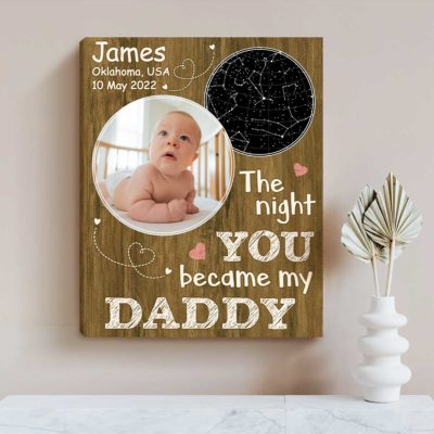 custom night sky new father gifts best new dad christmas gifts the night you became my daddy star map with photo print