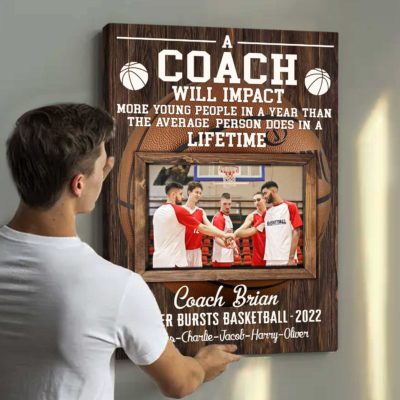 Custom Photo Basketball Coach Gift