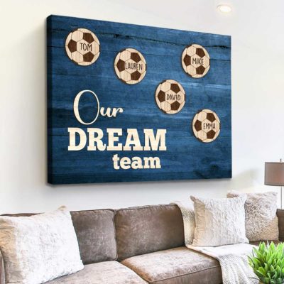 Custom Soccer Family Sign with Names, Soccer Team Gift