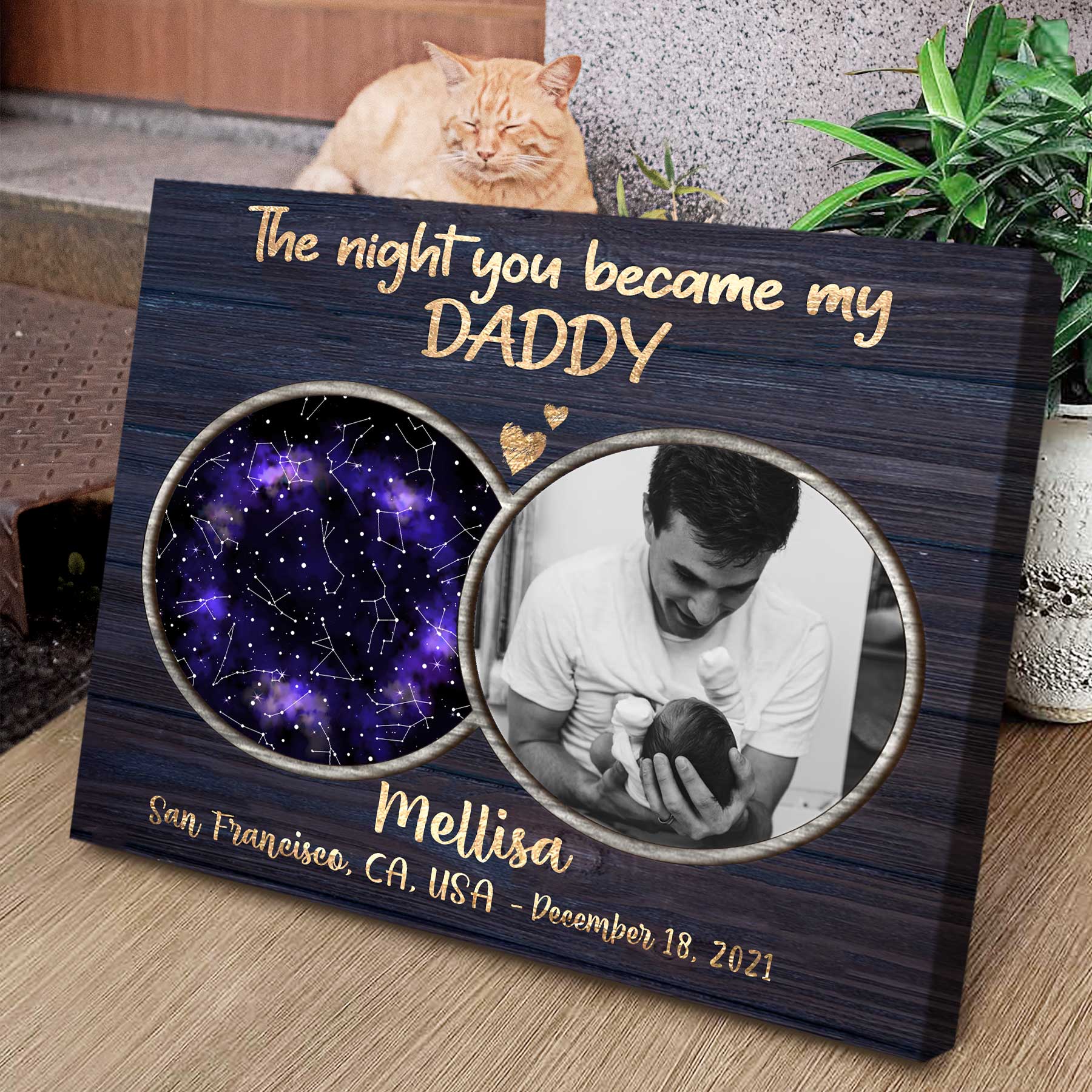 Custom Star Map Gift For New Dad, Personalized First Time Dad Gift