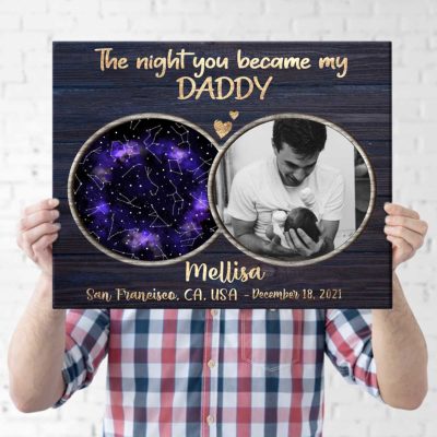 custom star map canvas print new dad gifts christmas gift for new dad first time dad gift