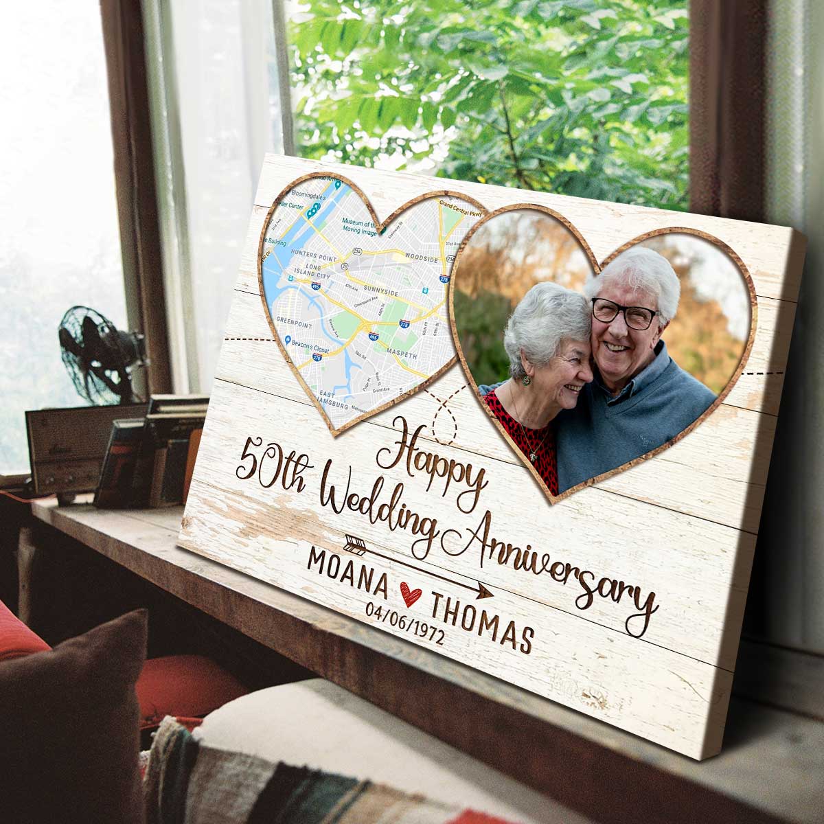 Golden Wedding Anniversary Gifts Personalised Frame | 50th Anniversary –  All Things Love Gifts