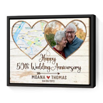 Customized 50 Year Anniversary Gifts Map Print