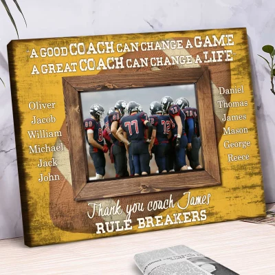 Customized Printable Football Coach Photo Gift