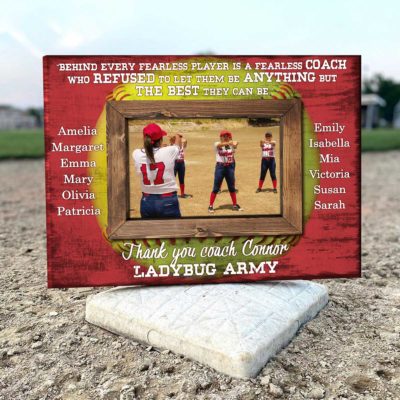 Customized Softball Coach Gift Photo Frame