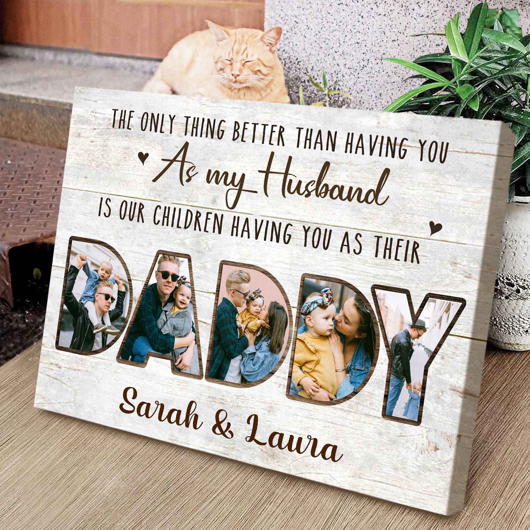 Personalized Daddy Photo Collage Print, Husband Fathers Day Gift