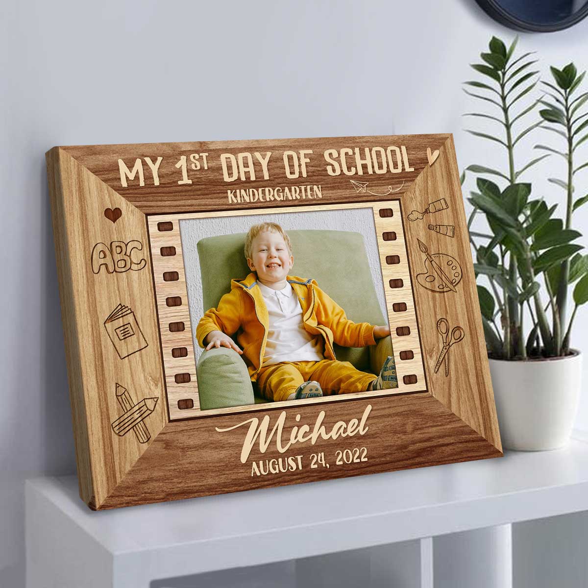 First Day Of Kindergarten Preschool Girl Gift For Son Or Daughter Personalized Back To School Canvas 3