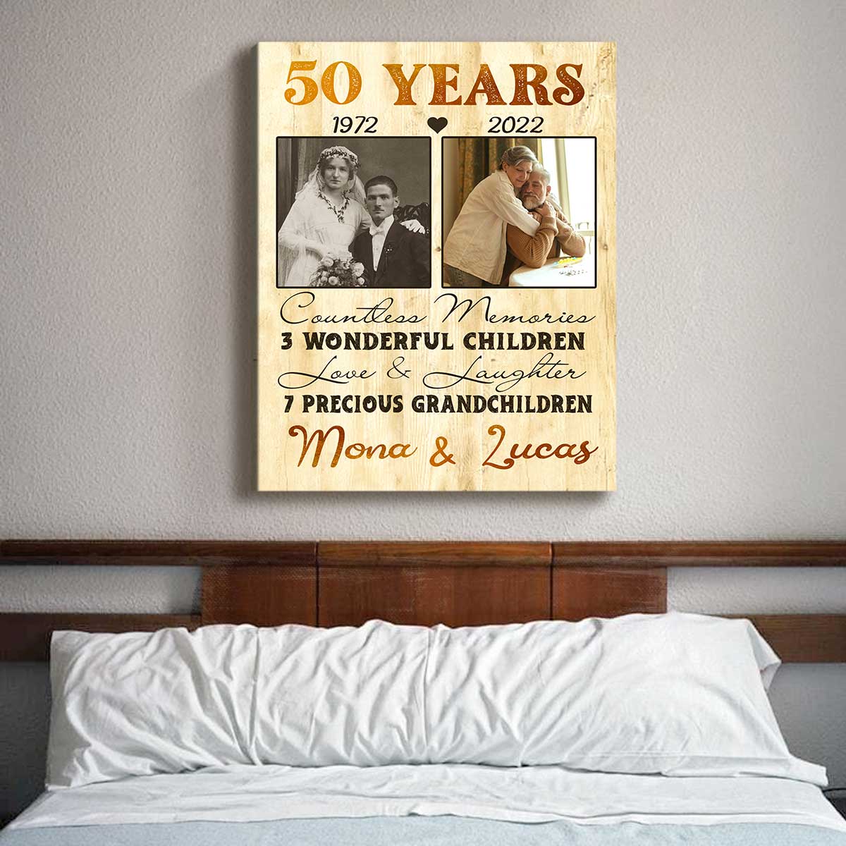 50th anniversary gifts for parents, Golden anniversary, Photo collage gift  - Shop Photo Mosaic Design Posters - Pinkoi
