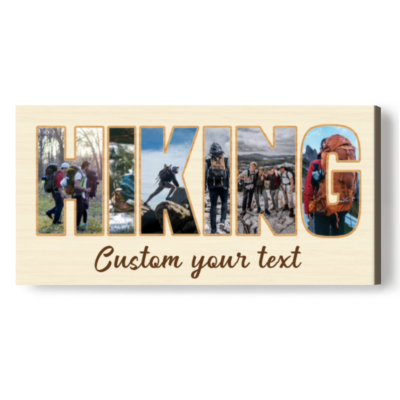 Personalized Hiking Picture Collage Gift, Hiking Lover Gift print, Personalized Hiking Wall Art