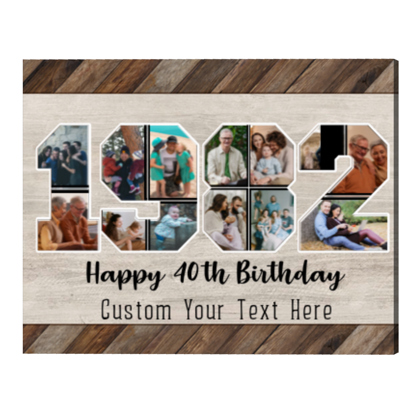 Custom 40Th Birthday Photo Collage, 40Th Birthday Gift Ideas For Men Or  Women, Born In 1982
