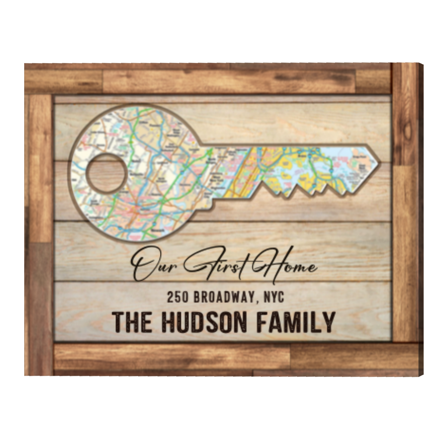 New Home Key Map Wall Art, Gifts For New Homeowners, New Home Gift