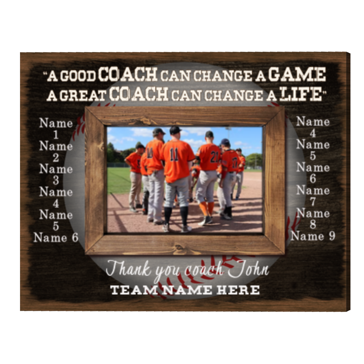 Personalized Photo Gift For Baseball Coach, Baseball Coach Appreciation