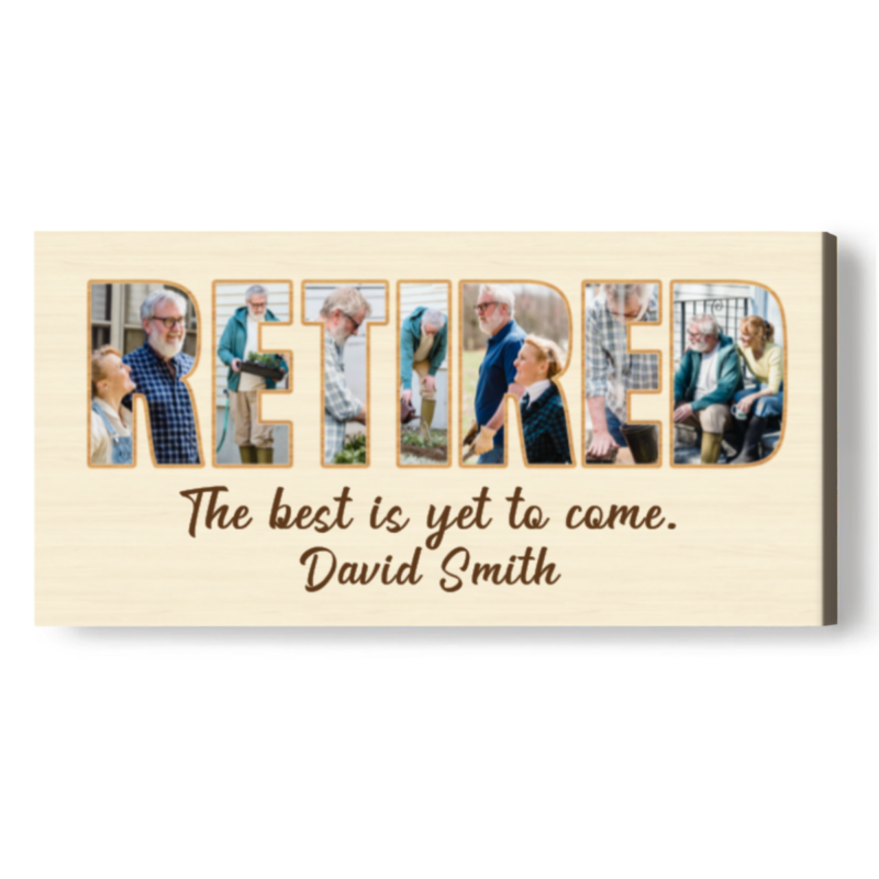 Personalized Retirement Photo Collage, Best Retirement Gift, Photo Gift Idea for Retired Man