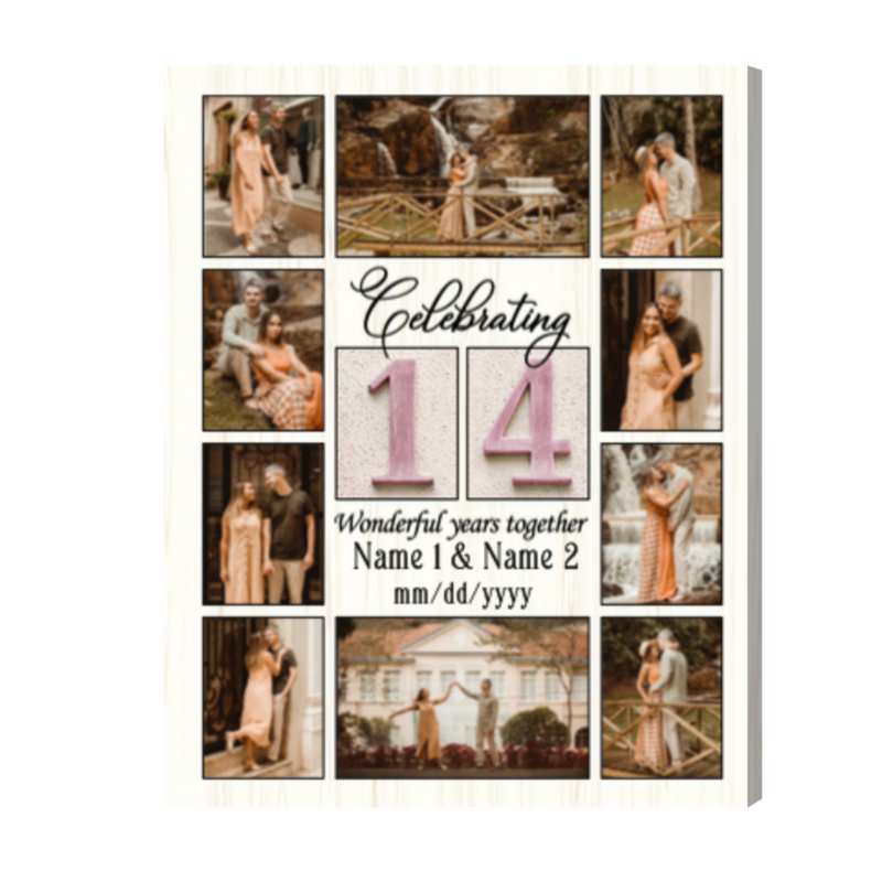 Personalized 14th Anniversary Gift, 14 Years Of Marriage Gift, 14th Wedding Anniversary Print, 14 Year Anniversary Gift For Wife Husband