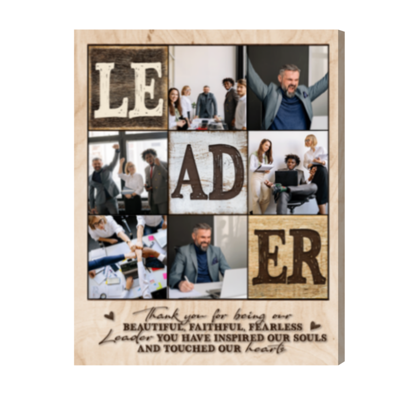 Personalized Leader Photo Collage Canvas, Christmas Gifts For A Leader, Thank You Gifts For Team Leaders
