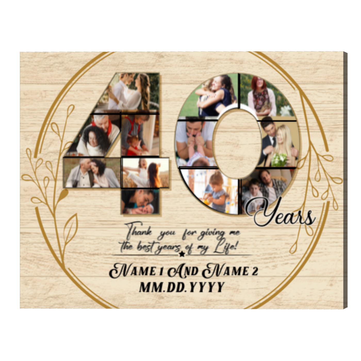 40th Anniversary Gifts, 40 Years Anniversary Photo Collage Canvas, Good  Anniversary Gifts For Parents - Best Personalized Gifts for Everyone